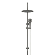 Round Gooseneck 300mm Twin Shower with 3 function Hand Shower